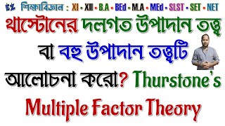 থাস্টোনের দলগত উপাদান তত্ত্ব বা বহু উপাদান তত্ত্বটি আলোচনা করো Thurstone’s Multiple Factor Theory [upl. by Yentruok]