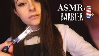 ASMR FRANCAIS ⚪️ RP BARBIER 💈 coiffure rasage massage [upl. by Mendy]