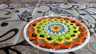 TUTO Comment fixer un napperon ou un mandala au crochet sur un cercle en métal [upl. by Mattheus278]