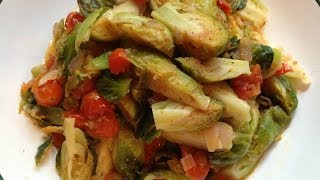 Caramelized Brussels Sprouts Recipe  EcoRico [upl. by Olnay]