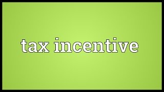 Tax incentive Meaning [upl. by Axela]