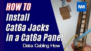 How to Install Cat6a Jacks in a Cat6a Panel Cat6a RJ45 connectors [upl. by Aihsemaj]