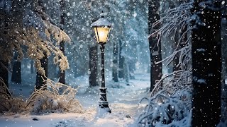 Narnia Lamp Post Ambience ❄️ Snowfall Nature Sounds in the Winter Forest [upl. by Aiker]