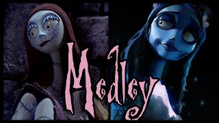 ♪ Sallys Song and Corpse Bride Medley ORIGINAL LYRICS by Trickywi [upl. by Aneertak221]