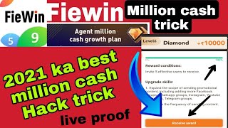 Fiewin Agent million cash growth plan hack trick 2021  Agent million cash growth plan tricks [upl. by Wightman]