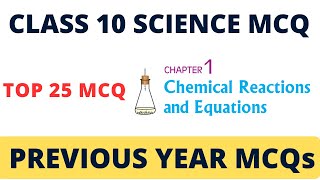 Best Mcq Class 10 Chemical Reactions And Equations  mcq class 10 science chapter 1 mcqncert [upl. by Ennovy]