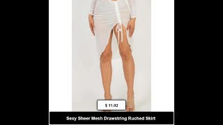 Sexy Sheer Mesh Drawstring Ruched Skirt😍 shorts greetforall short viral [upl. by Deni]