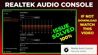 How to Download and Install Realtek Sound Console in Window 10 amp 11 [upl. by Deborah992]