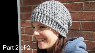 crochet Pt2 How To Crochet my Cluster Slouchy Beanie  Yarn Scrap Friday [upl. by Yllehs]