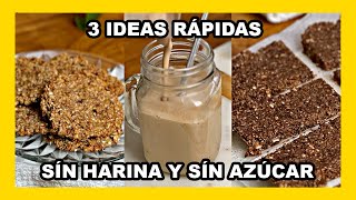 🔶 3 RECETAS de DESAYUNO o MERIENDA saludables sin leche y sin huevo  vegano [upl. by Ahsal564]