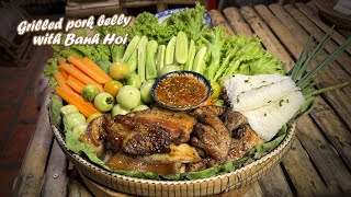 Grilled pork belly with Banh Hoi  Young Chef [upl. by Trofmoc]