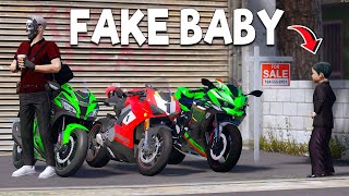 Stealing a BIGBIKES as a Fake Baby sa GTA 5TAGALOG [upl. by Annadal]