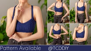 How to Crochet a Bralette  Pattern amp Tutorial DIY [upl. by Cuttie]