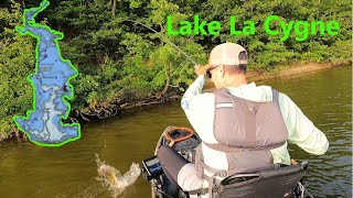 Fishing A Power Plant Lake In The Middle Of The Summer Kayak Bass Fishing La Cygne [upl. by Fleda]