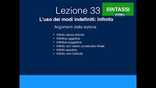 Greco Lezione 33 Sintassi dellinfinito [upl. by Anelhtac]