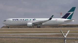 WestJet 767338ERWL CFOGJ Taxi and Takeoff from Calgary Airport ᴴᴰ [upl. by Arabela39]