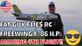 FREEWING F86 HP 80MM AMAZING 4TH FLIGHT by Fat Guy Flies RC [upl. by Delwyn]