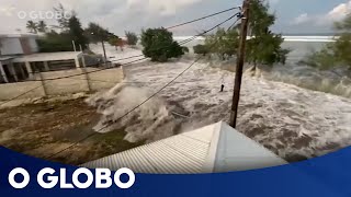 Tsunami atinge Tonga após erupção de vulcão submarino [upl. by Ecitnerp858]