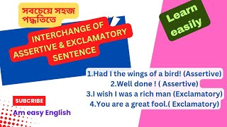 Interchange of Assertive amp Exclamatory Sentence। Transformation of sentences । English grammar [upl. by Asilem318]