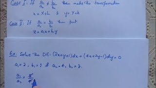 Differential Equations Reducible Into Homogeneous form I [upl. by Roleat780]