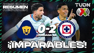 HIGHLIGHTS  Pumas 02 Cruz Azul  Liga Mx AP2024  J14  TUDN [upl. by Clower]