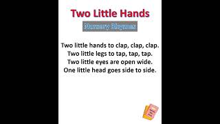 Two Little Hands To Clap Clap Clap Rhyme With Lyrics I English Kids Songs  Learning Videos For Kids [upl. by Tezil]