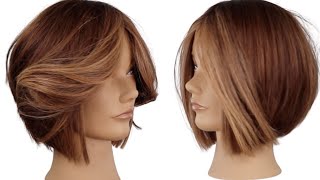 How To Cut A Layered Bob Haircut Tutorial [upl. by Doble]