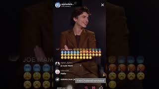 Timothée Chalamet speaking French on TikTok with English subtitles [upl. by Felicia]