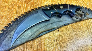 Making A Karambit Knife From A Saw Blade [upl. by Analed]