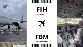 COCKPIT VIEW  NDjili Intl Apt  Kinshasa FIH ✈ Lubumbashi FBM [upl. by Faucher]