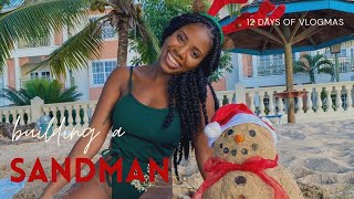 Making a snowman with SAND  Vlogmas  Caribbean Christmas [upl. by Lowry]