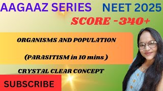 PARASITISM IN 10 MINS  ORGANISM AND POPULATION BY RINKI FUTUREDOCTOR2025 [upl. by Persas116]