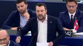 Intervento dellOn Salvini al Parlamento Europeo [upl. by Jarrell]