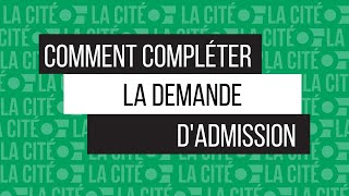 Comment faire une demande dadmission au Collège La Cité Étudiante canadienne [upl. by Tiffi765]