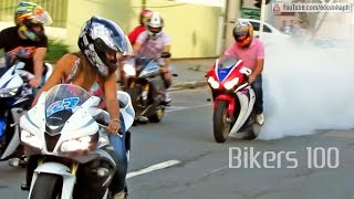 BIKERS 100  Best of Superbikes Sounds Wheelie and Burnout Ultimate Compilation [upl. by Mundy]