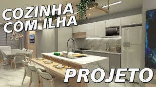 Projeto Cozinha Integrada com Ilha  Flavia Koloske [upl. by Hcra932]