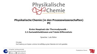 Physikalische Chemie Vorlesung Kapitel 33 Erster Hauptsatz der Thermodynamik  Abgeleitete Größen [upl. by Leor85]