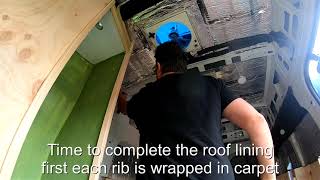 LDV van conversion DIY installing roof lining [upl. by Elisabet997]