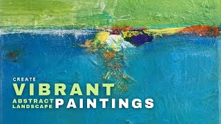 Create Vibrant Abstract Landscape Paintings  Acrylic Painting Demo abstractpainting [upl. by Euqinehs]