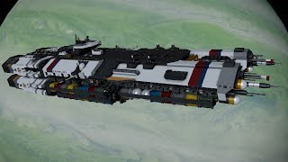 EMC Galaxy Class Bulk Freighter  Space Engineers Ship Review [upl. by Nahtanhoj]