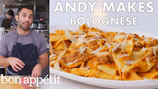 Andy Makes Pasta with Bolognese Sauce  From the Test Kitchen  Bon Appétit [upl. by Wescott]