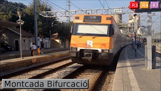 Rodalies Barcelona  Montcada Bifurcació R3  R4  R7  R12  Renfe Civia  447 [upl. by Layol]