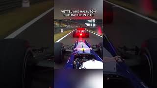 Vettel vs Hamilton battle in the pit lane🔥 f1 f1shorts formula1 edit shorts [upl. by Ellenor]