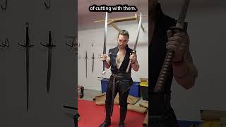 Katana VS Longsword Cutting Techniques [upl. by Liagabba]