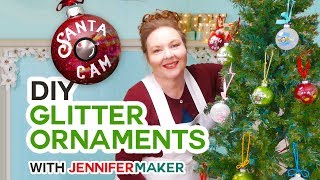 DIY Glitter Ornaments  Personalized on a Cricut [upl. by Meris]