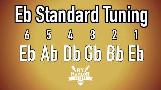 E Flat Standard Tuning Guitar Notes  Guitar Tuner Half Step Down SRV guitar tuning Slash Hendrix [upl. by Ayarahs165]