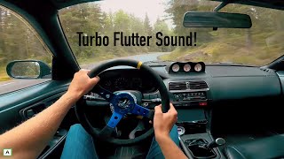 400HP Nissan S14 Sunday Drive POV Turbo Flutter RAW Sound [upl. by Yaffit310]