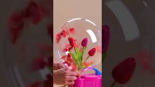 Make flower gifting fun with this balloon hack shorts blossom diy [upl. by Akym]