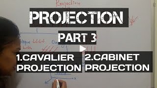 14Oblique parallel projection  cavalier projection and cabinet projection [upl. by Orion]