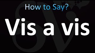 How to Pronounce Vis a vis Correctly [upl. by Irma]